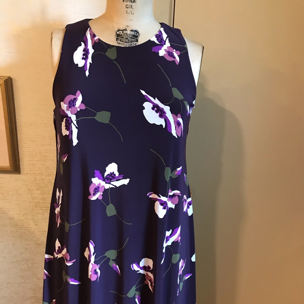 Ralph Lauren Purple Floral Sleeveless Dress 10